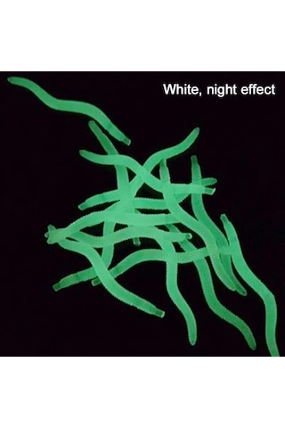 Valkyrie 200 Adet Kutulu Fosforlu 3,5cm Yapay Silikon Solucan Balık Yemi - Gerçekçi Görünüm - Parlayan Solucan