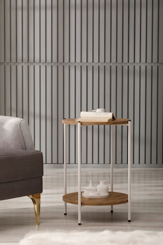 Arpelia Yuvarlak Tablalı Iki Katlı Sehpa Q42x60 Cm