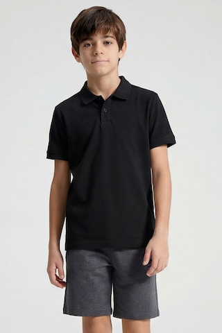 Standart Fit Basic Polo Yaka 3lü Paket Lacivert-ekru-açık Mavi Unisex Çocuk T-shirt - 11330 Lacivert