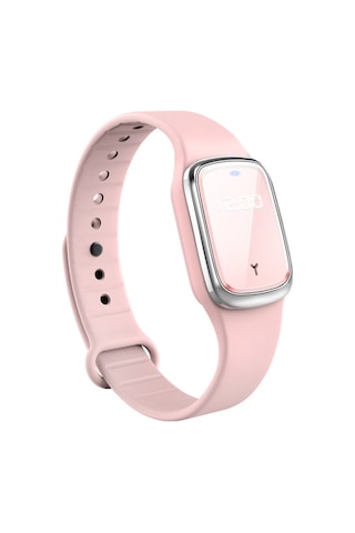 Singree M2 Pembe Sayısal Göstergeli Ultrasonik Sinek Kovucu Kordon - Kimyasız, Çocuklar İçin Güvenli, Dış Mekan Taşınabilir, Sürekli Koruma