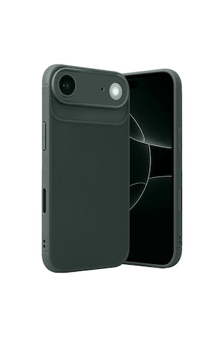 Newface Apple, Uyumlu iPhone 17 Air Auto Focus Karbon Kapak - Koyu Yeşil