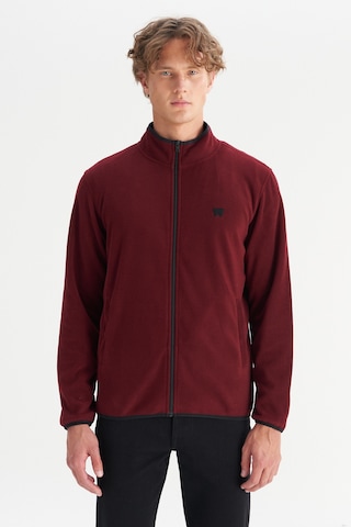 Wrangler Regular Fit Normal Kesim Dik Yaka Fermuarlı Bordo Polar Ceket Wine