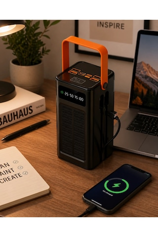 Mey Najmaddin Güneş Enerjili Hızlı Şarj Powerbank Taşınabilir Yüksek Kapasiteli 80.000 Najmaddin
