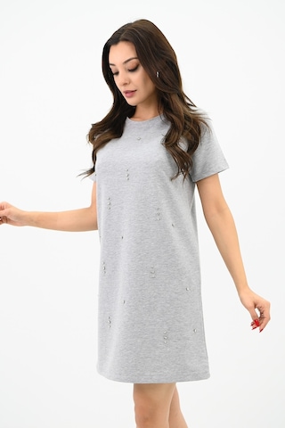 Kadın Taşlı Kısa Kollu Elbise 5212-24 001