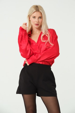 S'amore Clothing Basic Saten Gömlek Kırmızı