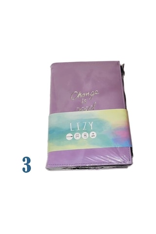 Lızy Velur Desen Fermuarlı Defter Çok Renkli