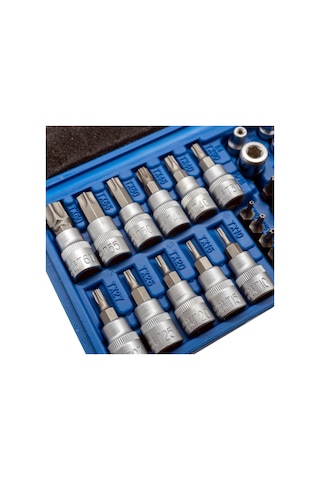 5529 3/8 1/4 İç Dış Torx Bits Uçlu Lokma Anahtar Takımı 34 Parça