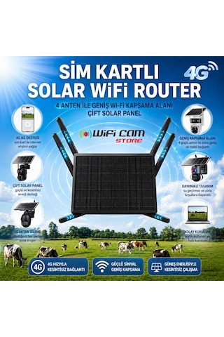 Sim Kartlı Solar Router 4g İnternet Ve Geniş Wifi Ağı