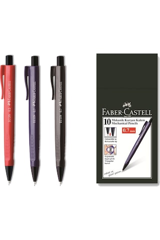 Faber-Castell Faber Econ 0.7 Uçlu Kalem Koyu Renkli 10'lu