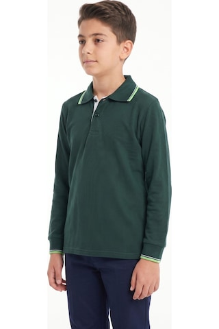 Baglan Erkek Çocuk Yeşil Selanik Polo Yaka Okul Sweatshirt Bgl-st05674