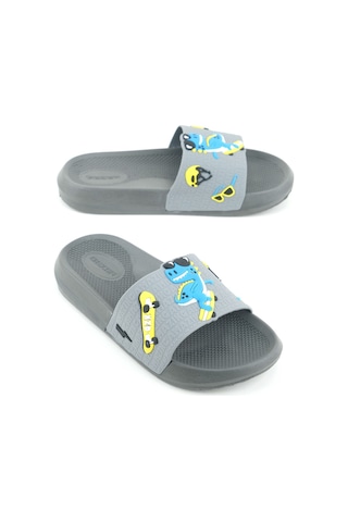 Gezer Erkek Çocuk Yazlık Pu Ev Banyo Bahçe Plaj Havuz Günlük Terlik Gri