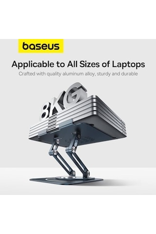 Ayarlanabilir Dizüstü Bilgisayar Standı, 360 Derece Dönebilen Ayarlanabilir Dizüstü Bilgisayar Standı Üç Katlı Versiyon Macbook Uyumlu Air Pro, Dell Xps, Hp Vb. İçin Ergonomik Katlanabilir Stand