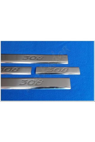 Peugeot 308 Krom Kapı Eşiği Baskı 2007-2013 4 Parça Paslanmaz Çel