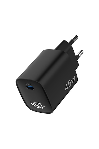 Juo 45W Gan Led Ekranlı Type-C PD Şarj Cihazı iPad & Android & Notebook Uyumlu Şarj Aleti