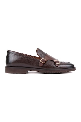 Shoetyle - Kahverengi Deri Tokalı Erkek Klasik Ayakkabı 250-2750-863-kahverengi