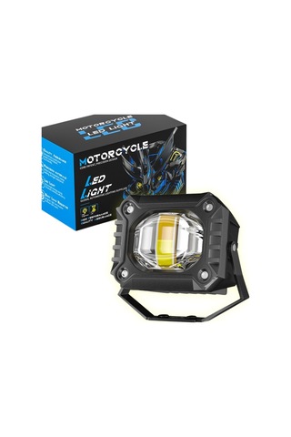 Motosiklet Scooter Led Sis Farı Set Delici Işık Beyaz Sarı Metal Kasa 2 Adet 2 Adet