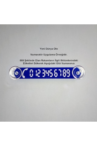 Yeni Dünya Oto Ydnmr 012 Araç Park Telefon Numaratörü Beyaz - Mavi