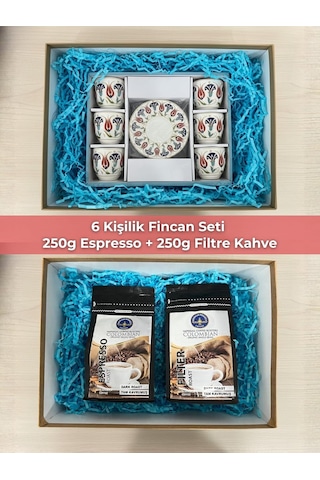 French Press Hediyeli 6 Kişilik Kahve Fincanı Seti + Espresso & Filtre Kahve Sevgililer Günü Özel Diğer