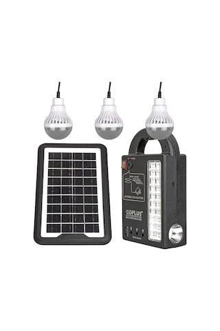 Powermaster Gd-999 Güneş Güneş Enerji Panelli Solar Aydınlatma 3 Lambalı Powerbank Özellikli Kamp Lambası Aydınlatma