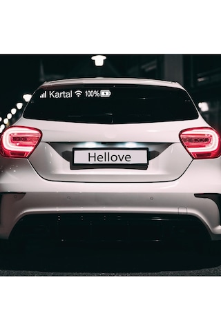 Tofaş Kartal Sticker Telefon Şarj Wifi Batarya Şebeke Cam Oto Sticker 40x4cm Beyaz Uyumlu