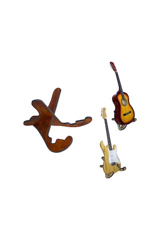 Ahşap Klasik Akustik Elektro Gitar Standı Donizetti Siyah