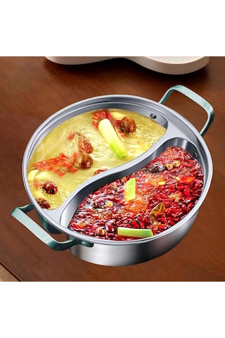 Homyl Çin Shabu Tenceresi 316 Paslanmaz Çelik Tencere 34cm