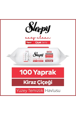 Sleepy Easy Clean Kiraz Çiçeği Yüzey Temizlik Havlusu Mendili 100 Yaprak
