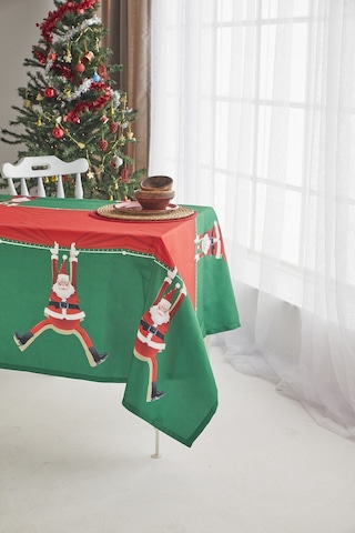 Ays Home Kırmızı Noel Baba Yılbaşı Christmas Yemek Masa Örtüsü
