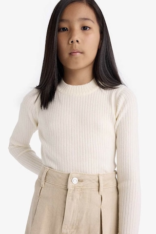 Defacto Fitted Bisiklet Yaka Ribana Ekru Kız Çocuk Kazak E9849a8/er233 Ekru