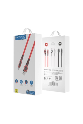 Konfulon - 44 - Dc01 Süper Hızlı Micro Usb Kablo 1m 2.4a - Csmo-tex - - Kırmızı