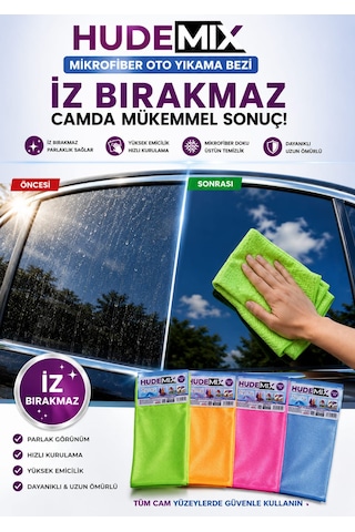 Hudemix Mikrofiber Oto Yıkama Bezi İz Bırakmaz 1 Adet