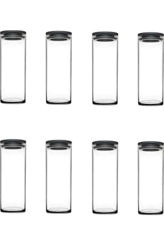 Paşabahçe 43756 Vakumlu Cam Erzak Saklama Kabı Kavanoz 8'i Gri