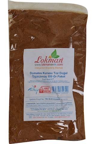 Lokman Avm Domates Kurusu Toz Doğal Öğütülmüş 100 G
