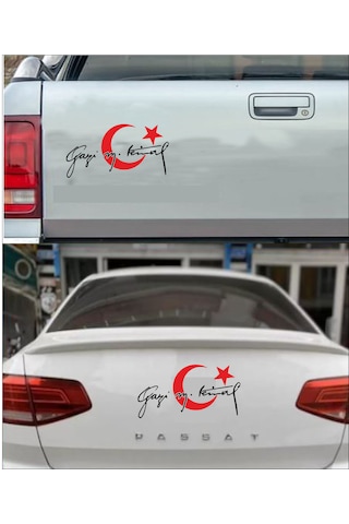 Türk Bayrağı Atatürk Mustafa Kemal Gazi Mustafa Kemal Atatürk İmza Araba Oto Motosiklet Karavan Sticker 00006 20x10 Cm