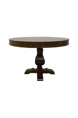 Orleans Fransız Klasik Still Yuvarlak Açılır Ceviz Masa 100x100 Ceviz