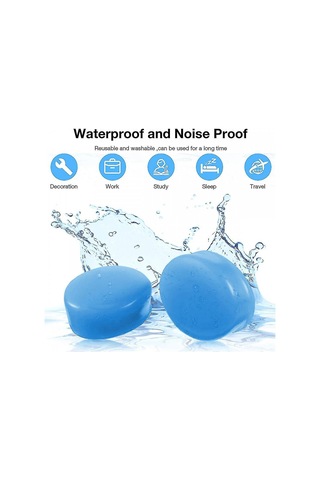 Silikon Kulak Tıkacı, Yumuşak, Yeniden Kullanılabilir, Şekillendirilebilir, Su Geçirmez, Gürültü Azaltıcı