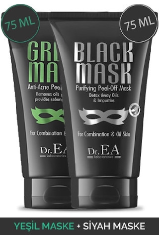 Dr.Ea Soyulabilir Siyah Maske & Yeşil Maske Seti 2 x 75 ML