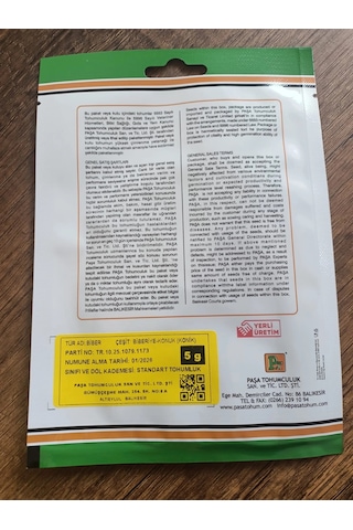 Paşa Tohumculuk Biber Tohumu Konuk Biberiye 5 Gr