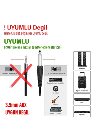 Speaker Hoparlör Mikrofonu Karaoke Kablolu 6.5mm Jack Girişli