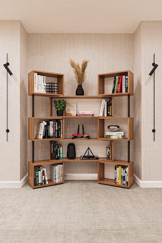 Asra Trend Modern Ayarlanabilir Raflı Ev Ofis Kitaplık %100 Mdf Dekoratif Kütüphane Kitaplık Dk02 Petra