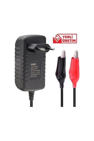 Weko 8.4v 1a Krokodil Uçlu Akü Şarj Cihazı - Led Işıklı Adaptör