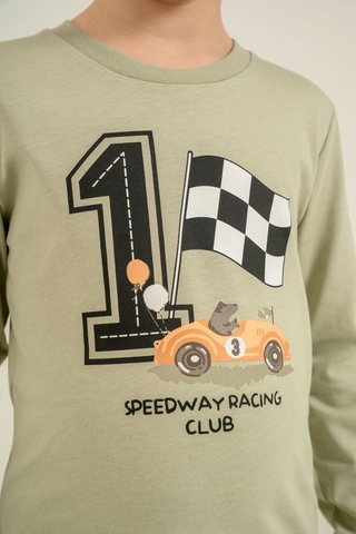 Rolypoly Erkek Çocuk Speedway Racing Club Yeşil Uzun Kol Pijama Takım Rp3875-c-v2 Rp3875-c-v2