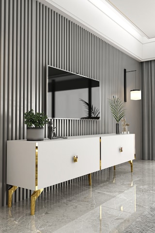 Givayo Mobilya Verona Tv Ünitesi Beyaz Gold