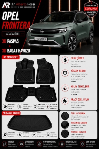 Opel Frontera Benzinli 2025-2026 Araca Özel 3d Paspas + 3d Bagaj Havuzu