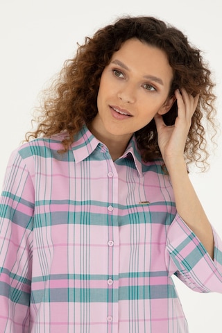 U.s. Polo Assn. Kadın Pembe Gömlek Desenli 50289145-vr041 Pembe