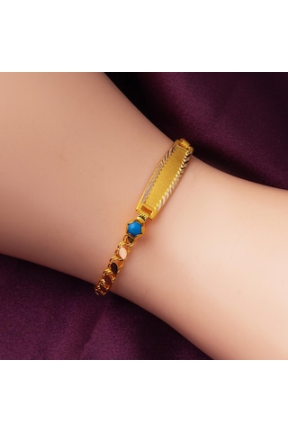 Bilezikci Hediyelik İsim Yazılabilen Çocuk Künyesi BLKNS8K22128 Sarı Altın