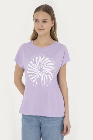 U.S. Polo Assn. Kadın Lila Bisiklet Yaka Tişört 50282896-VR034