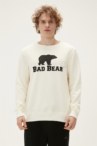 Bad Bear Logo Crewneck Erkek Sweatshirt-25279 Beyaz