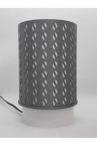 Abajur Kahve Aşkı-gri Kahve Temalı Masa Lambası Gece Lambası Gri