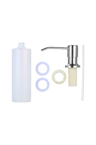 Reedark Paslanmaz Çelik Mutfak Lavabosu Sabunluk - 300ml Hijyenik Sıvı Sabun Dispanseri Gümüş